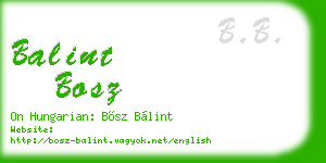 balint bosz business card